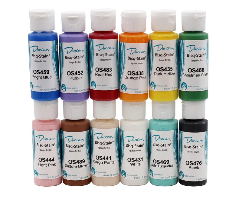 Creative Hobbies Duncan OSKIT-1 Acrylic Paint Set, 12 Popular Colors in 2 Ounce Bottles with Free How To Paint Ceramics Book - Image 2